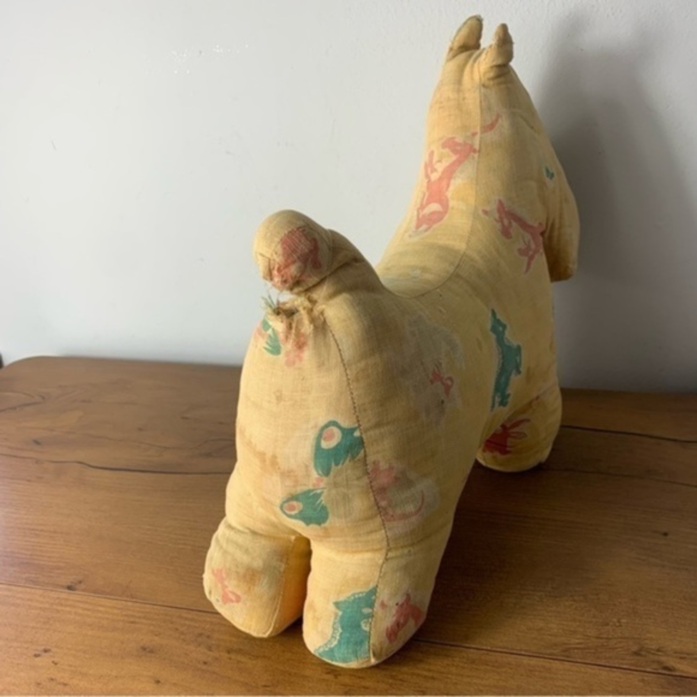 Vintage Antique Dog Shaped Pillow Worn - Picture 8 of 11
